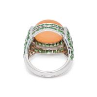 BOUCHERON, CAT'S EYE QUARTZ AND DEMANTOID GARNET RING