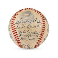 A 1946 Philadelphia Athletics Team Signed Autograph Baseball Featuring Connie Mack and Al Simmons (Beckett Authentication Services)