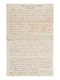 [POLITICS]. Unsigned manuscript, an "American Republican Manifesto," 1845.