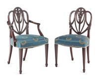 A Set of Ten English Mahogany Dining Chairs