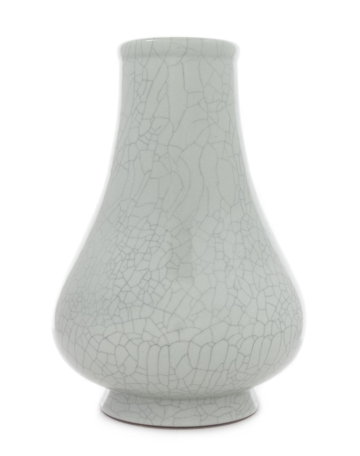 A Ge-Type Porcelain Vase Height 9 1/2 inches.