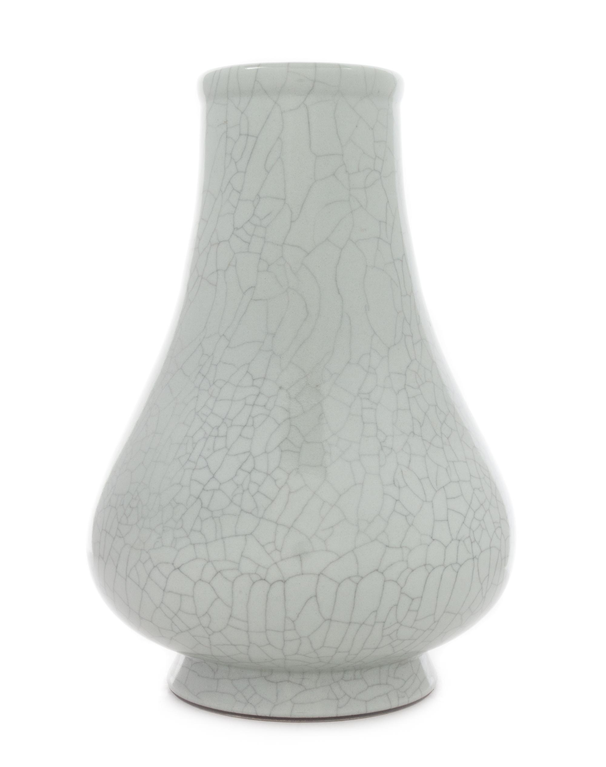 A Ge-Type Porcelain Vase Height 9 1/2 inches.