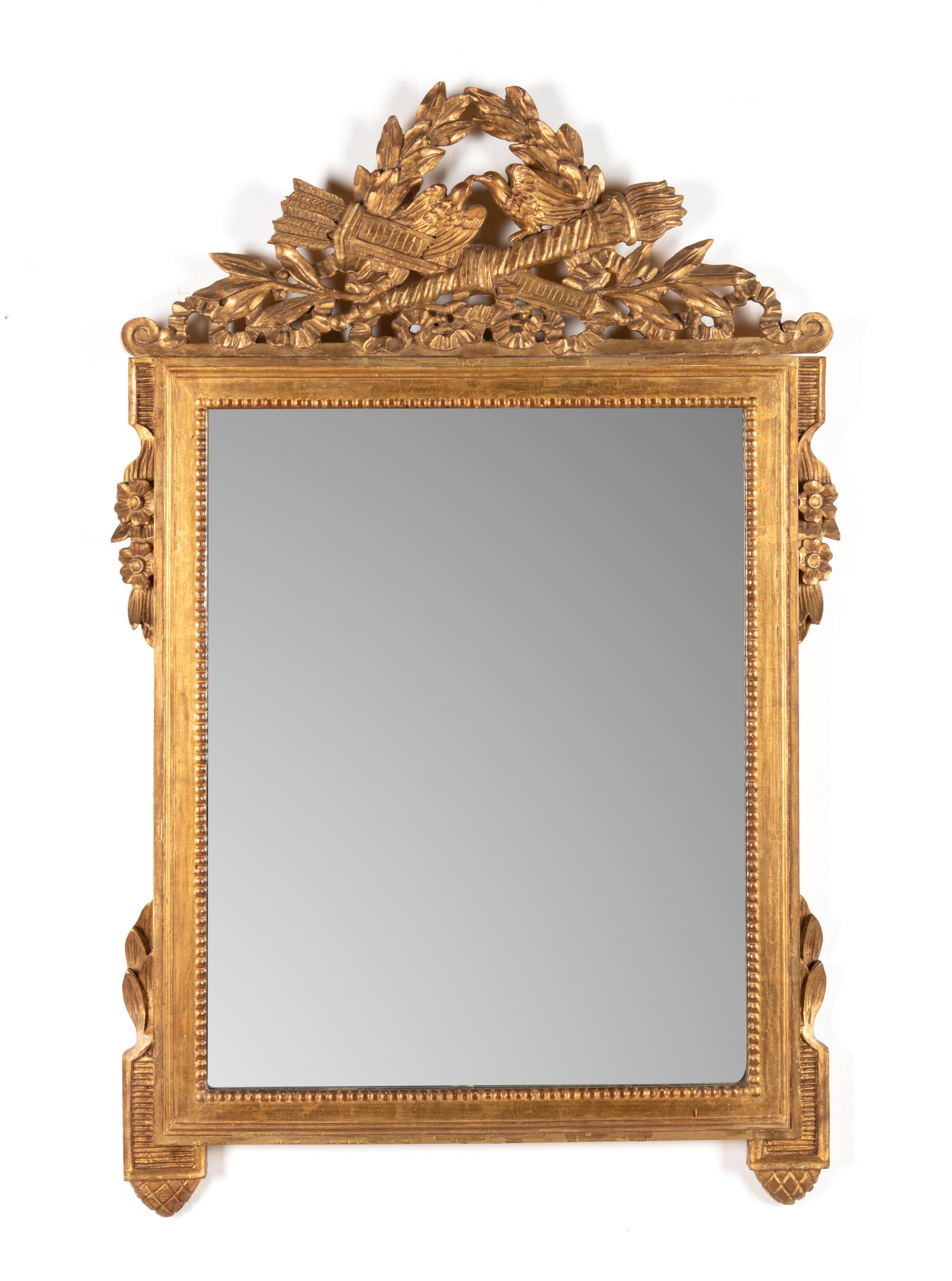 An Italian Giltwood Mirror Retailed by Kindel Furniture Co.