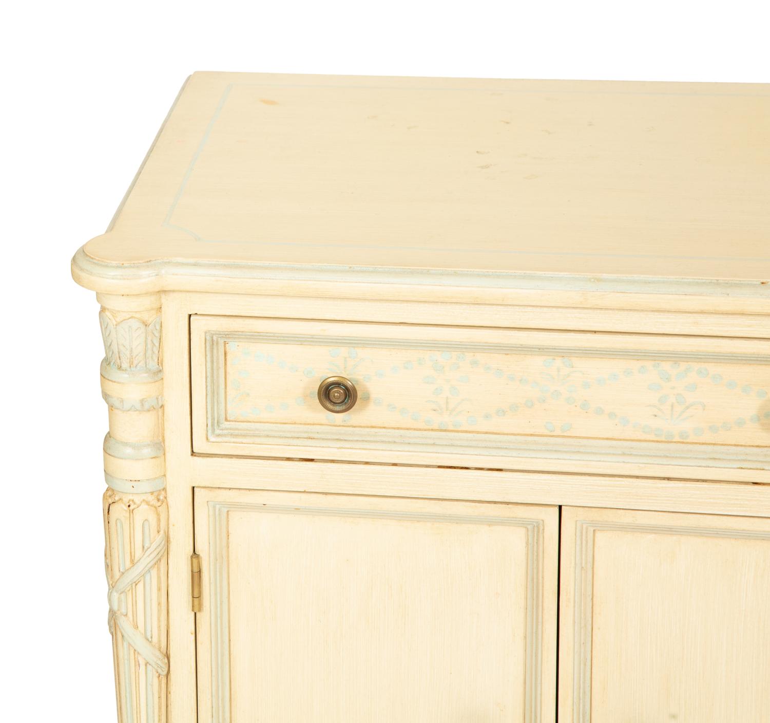 A Pair of Louis XVI Style Painted Bedside Cabinets by Julia Gray