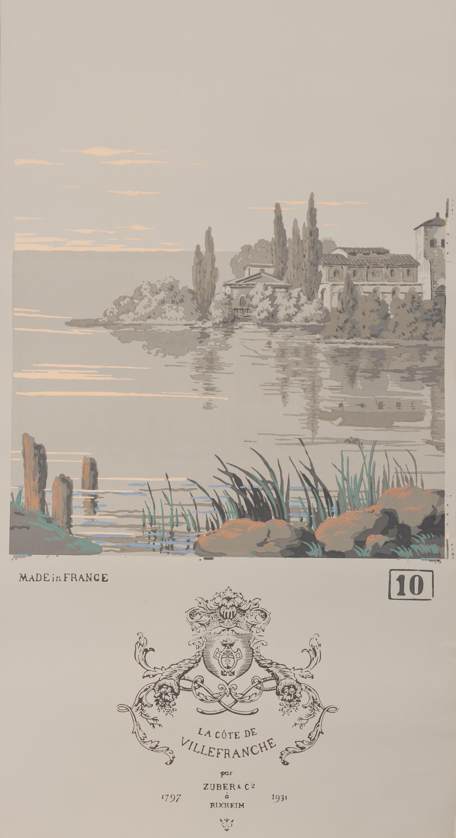 A Complete Set of Fourteen Zuber et Cie. La Cote de Villefranche Wallpaper Panels