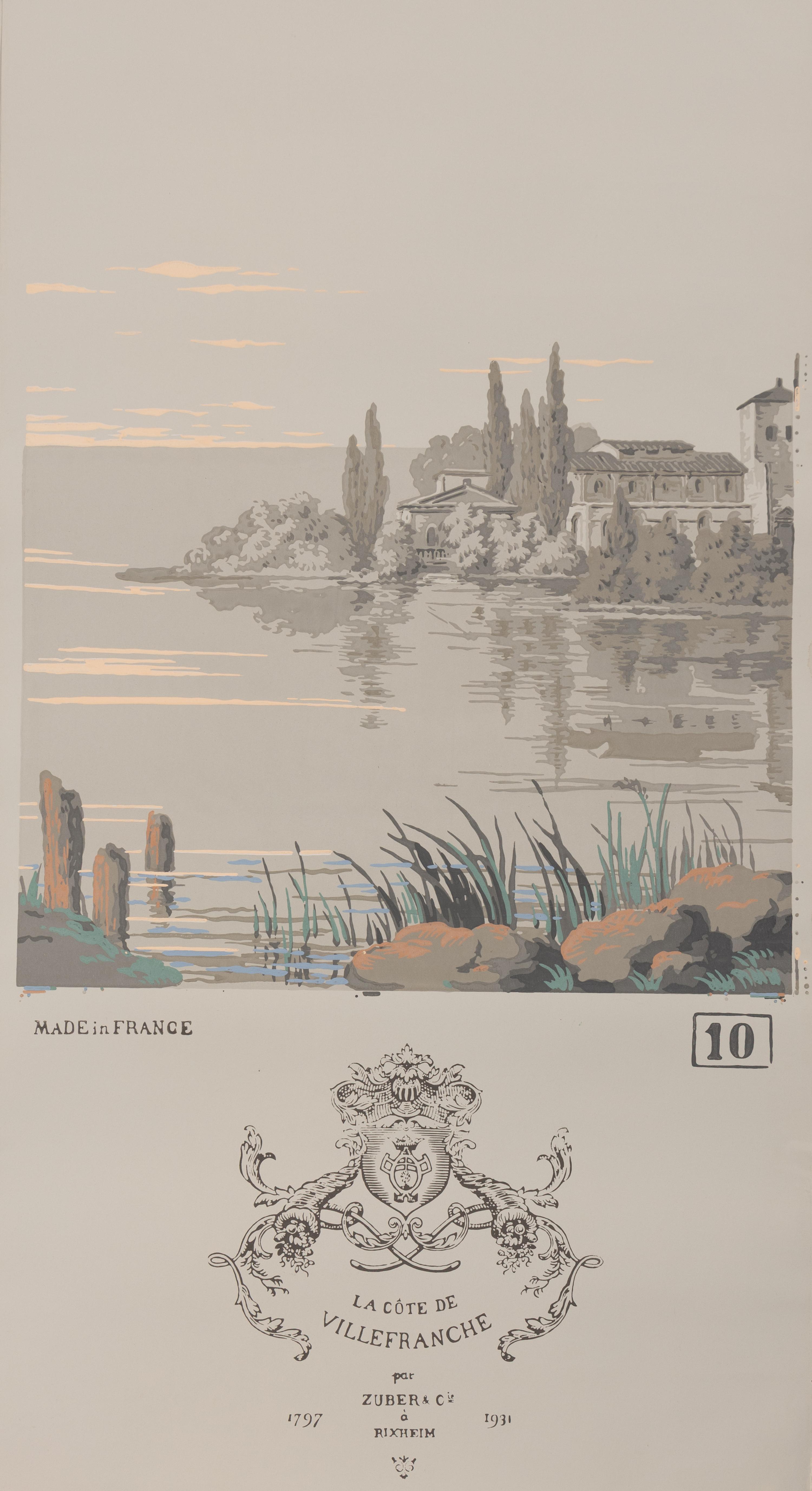 A Complete Set of Fourteen Zuber et Cie. La Cote de Villefranche Wallpaper Panels