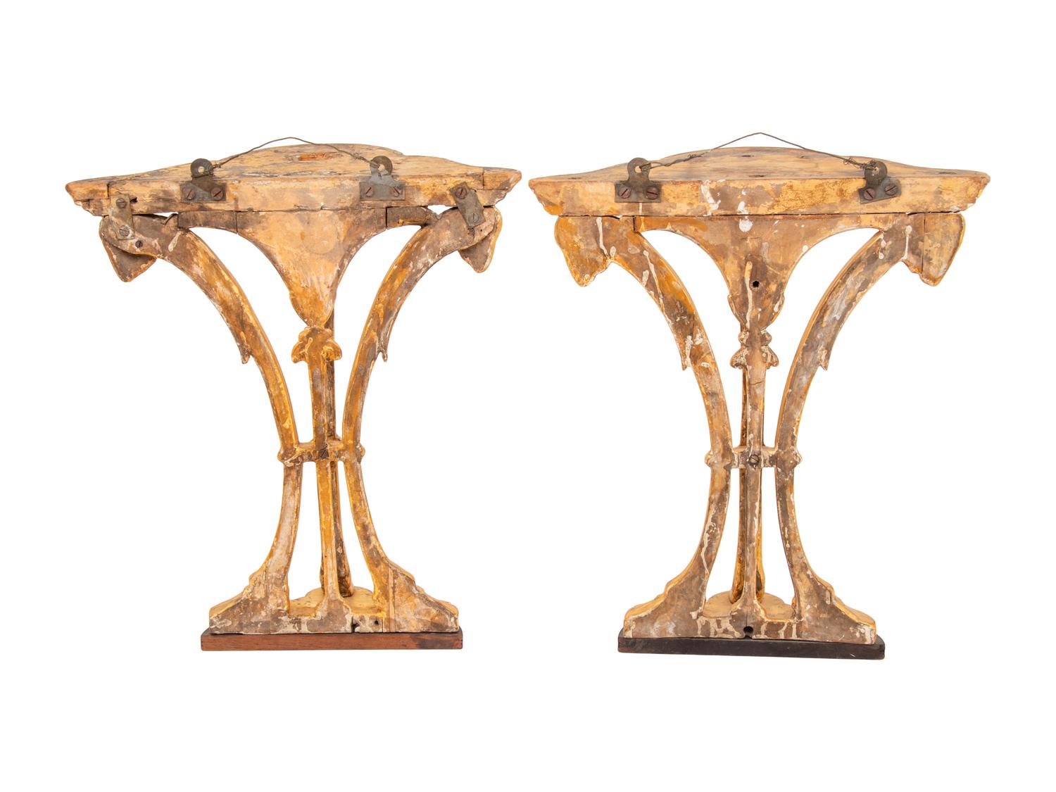 A Pair of George III Style Giltwood Wall Brackets