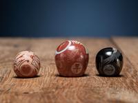 Miniature Sgraffito Seed Jars, with Mallards and Quail