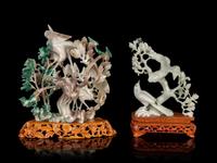 Two Chinese Hardstone Carvings of Birds