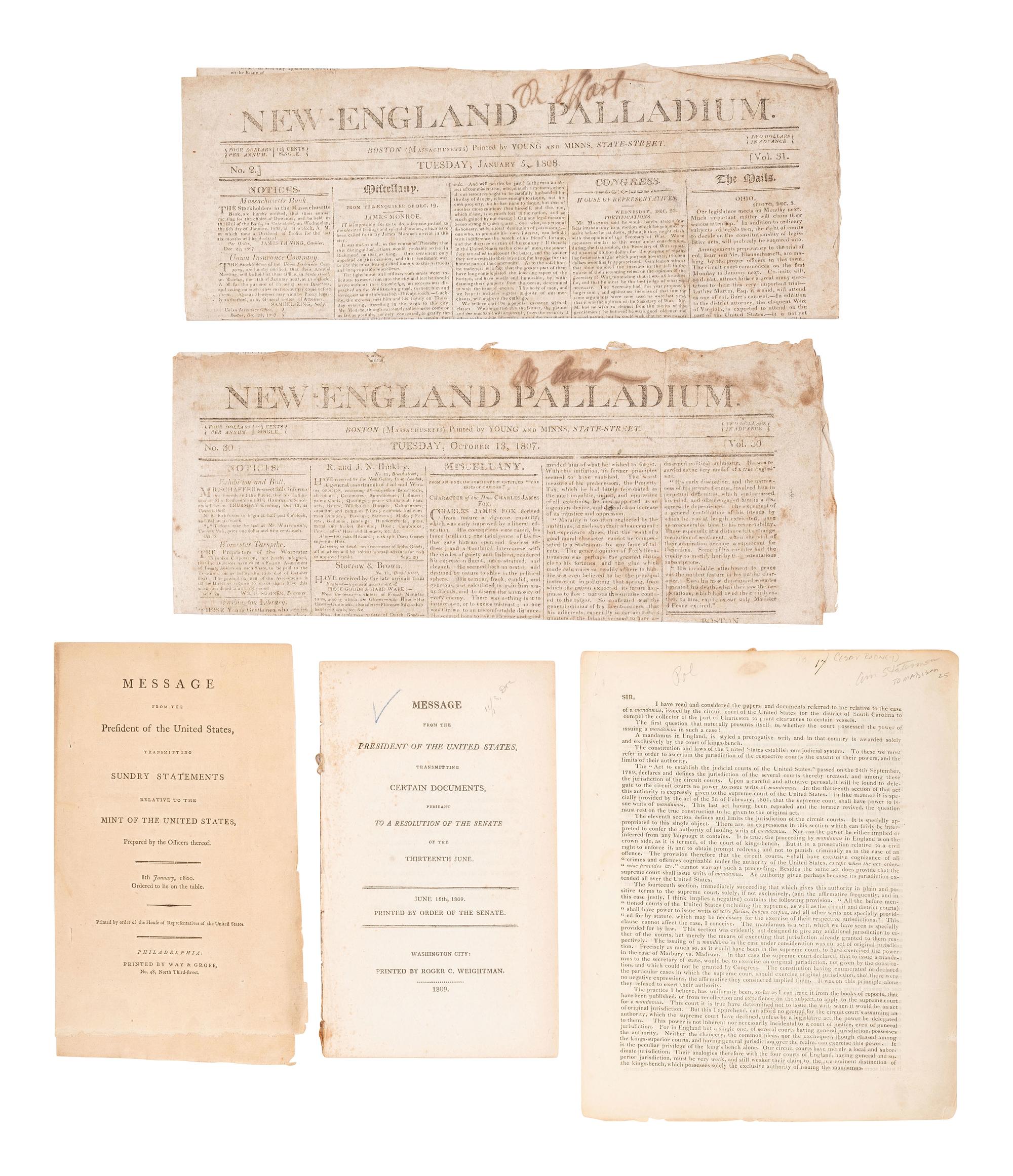 [POLITICS] -- [AUTOGRAPHS]. Large collection of signatures from early 19th-cent. political figures.