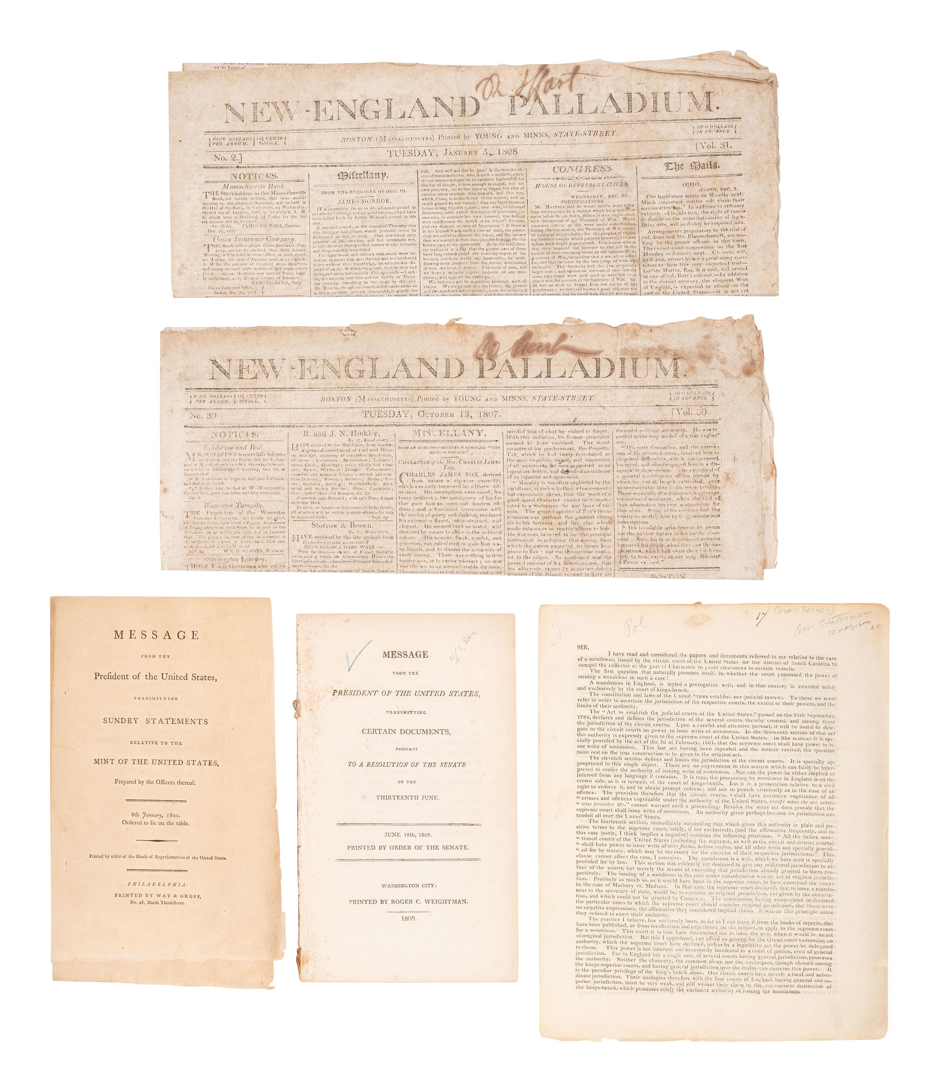 [POLITICS] -- [AUTOGRAPHS]. Large collection of signatures from early 19th-cent. political figures.