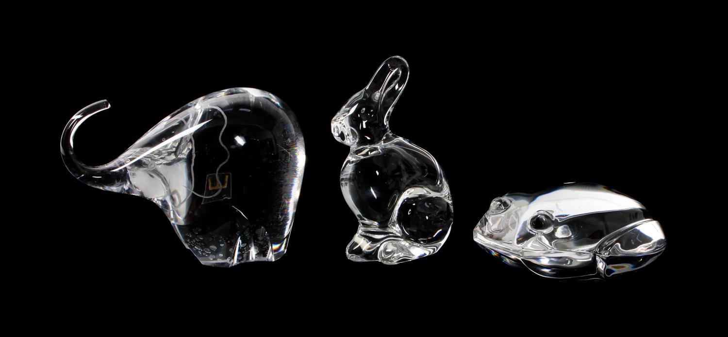 Three Glass Animals Height of first 3 1/2 x length 5 1/2 inches