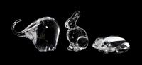 Three Glass Animals Height of first 3 1/2 x length 5 1/2 inches