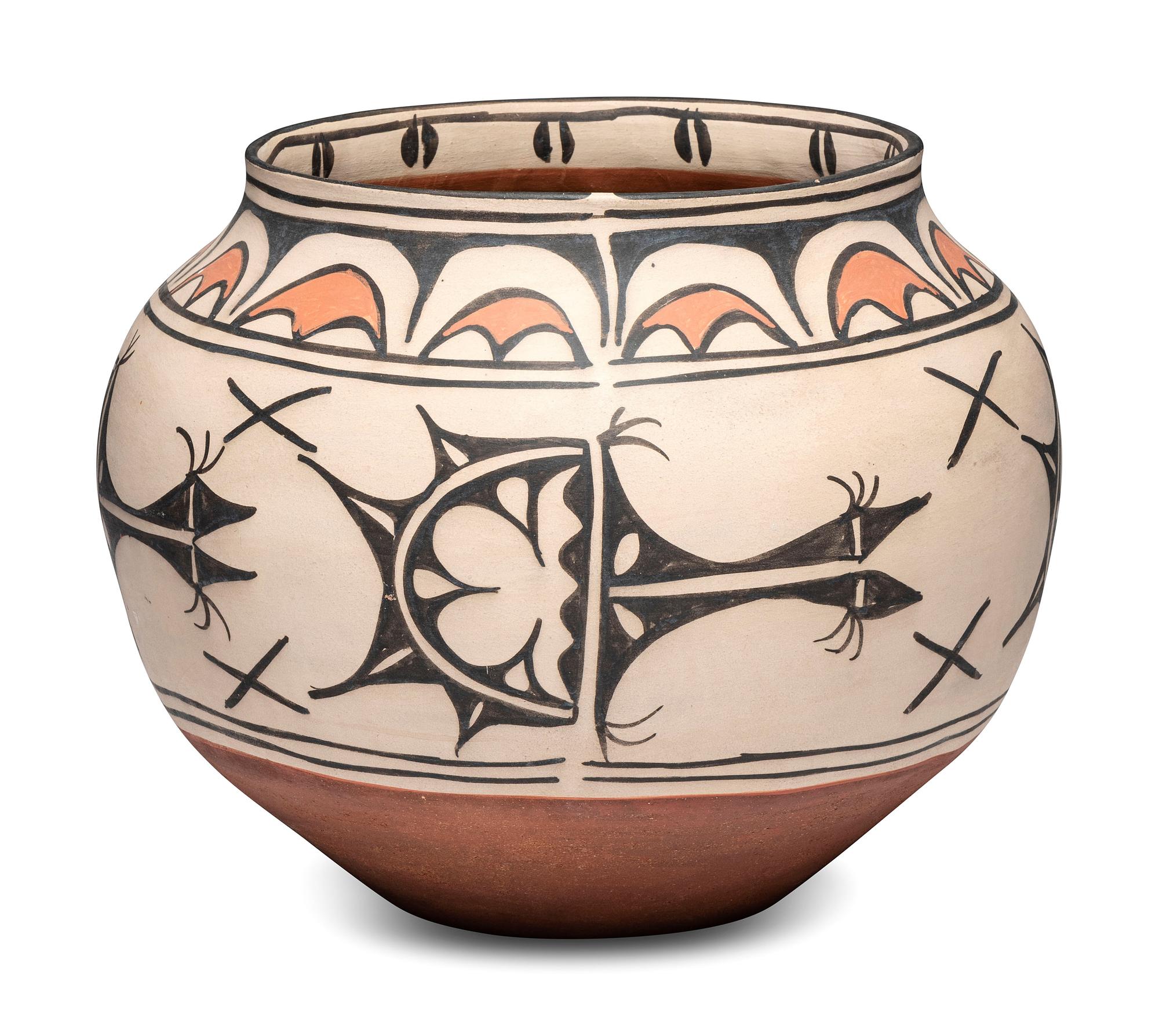 San Ildefonso Polychrome Pottery Storage Jar