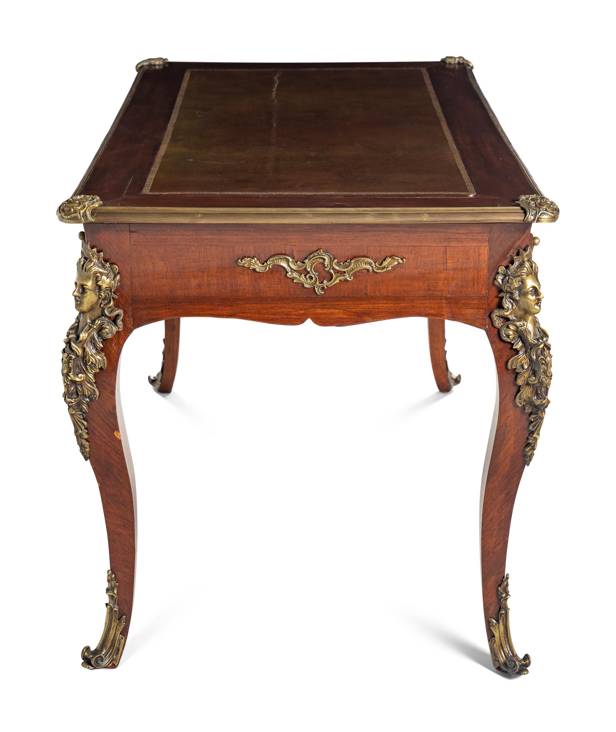 A Louis XV Style Gilt Metal Mounted Bureau Plat