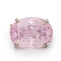 Kunzite, Diamond, and White Gold Ring