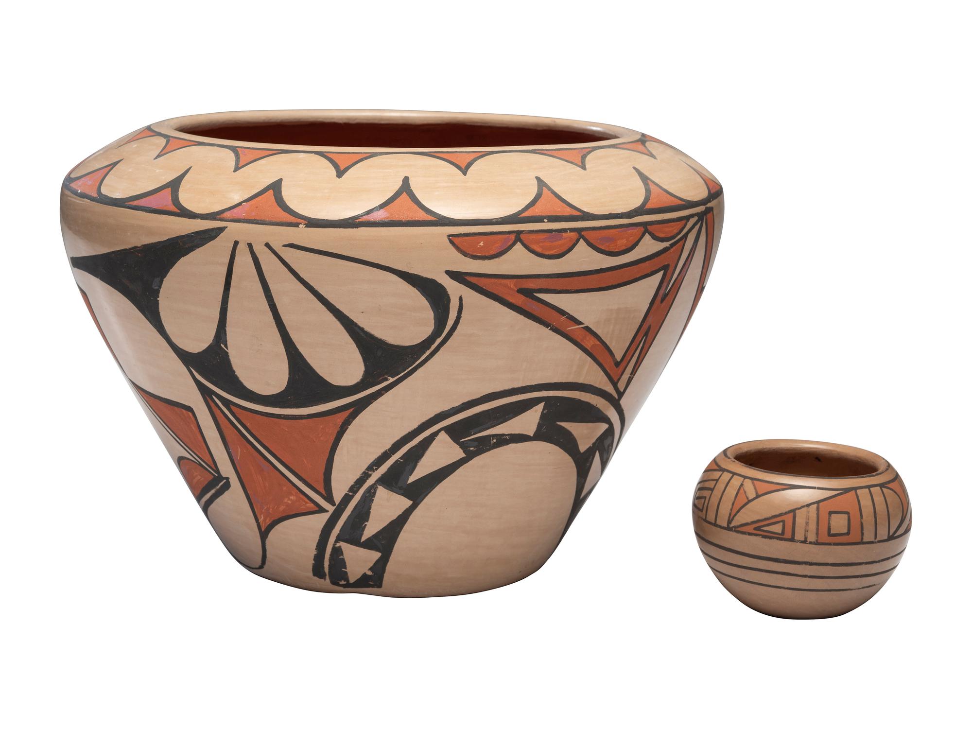 San Ildefonso Polychrome Pottery Jars