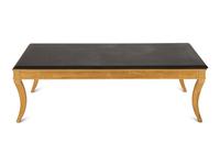 A Regency Style Giltwood Low Coffee Table with Black Marble Top