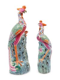 Two Chinese Export Famille Rose Porcelain Figures of Pheasants — 19TH CENTURY