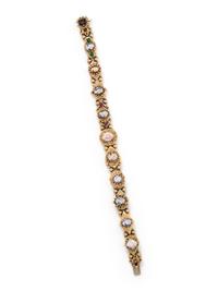YELLOW GOLD AND CAMEO SLIDE CHARM BRACELET