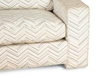 A Pair of Contemporary French Chevron Patterned Upholstered Sofas