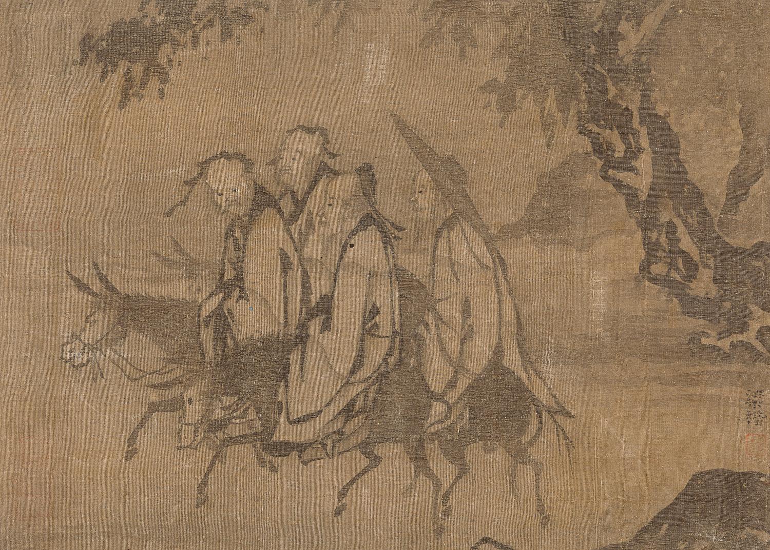 Eleven Loose Album Leaves Depicting Figures and Landscape