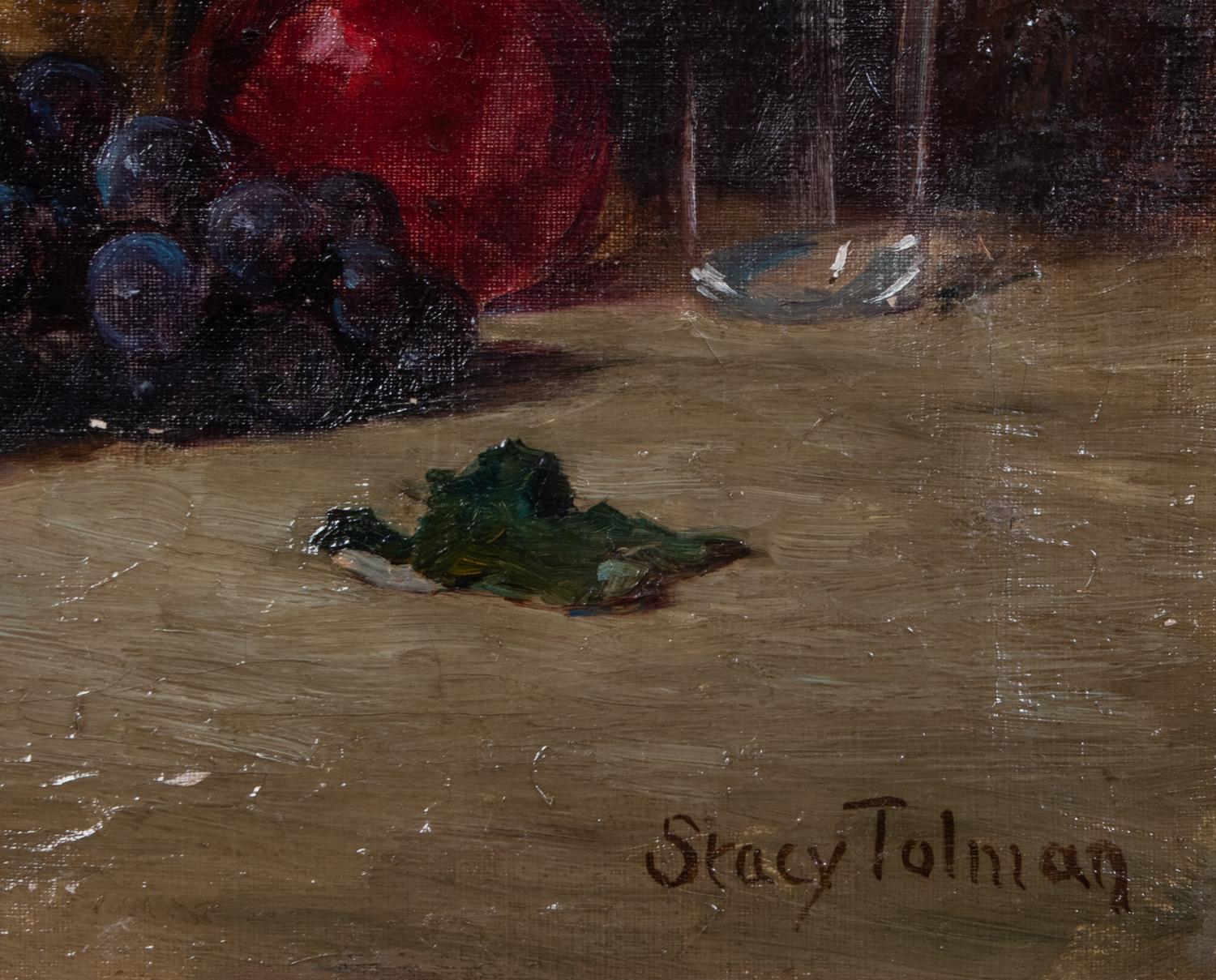 Four Still Life Paintings Depicting Fruit and Wine