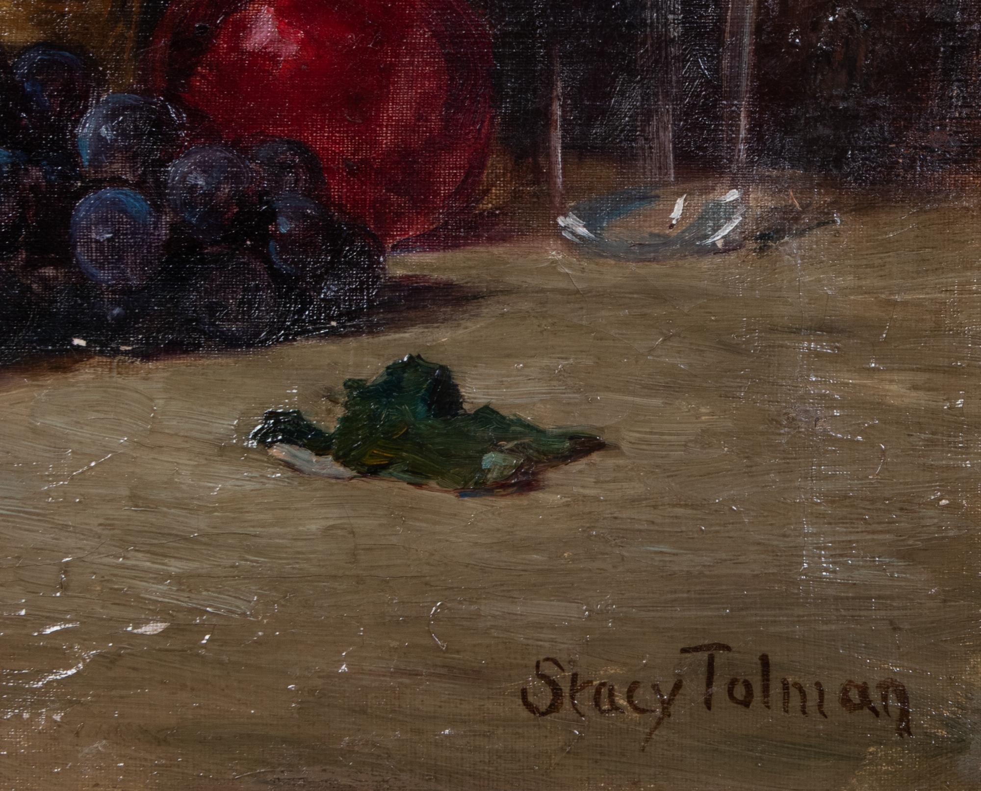 Four Still Life Paintings Depicting Fruit and Wine