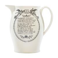 A Rare Liverpool Transfer-Printed Creamware 'Thomas Jefferson' Pitcher