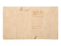 [ENSLAVEMENT & ABOLITION]. Manuscript sale bill from the estate of William Anderson listing six enslaved persons, including male subject named "Anytime." N.p., possibly Virginia, March 1832.
