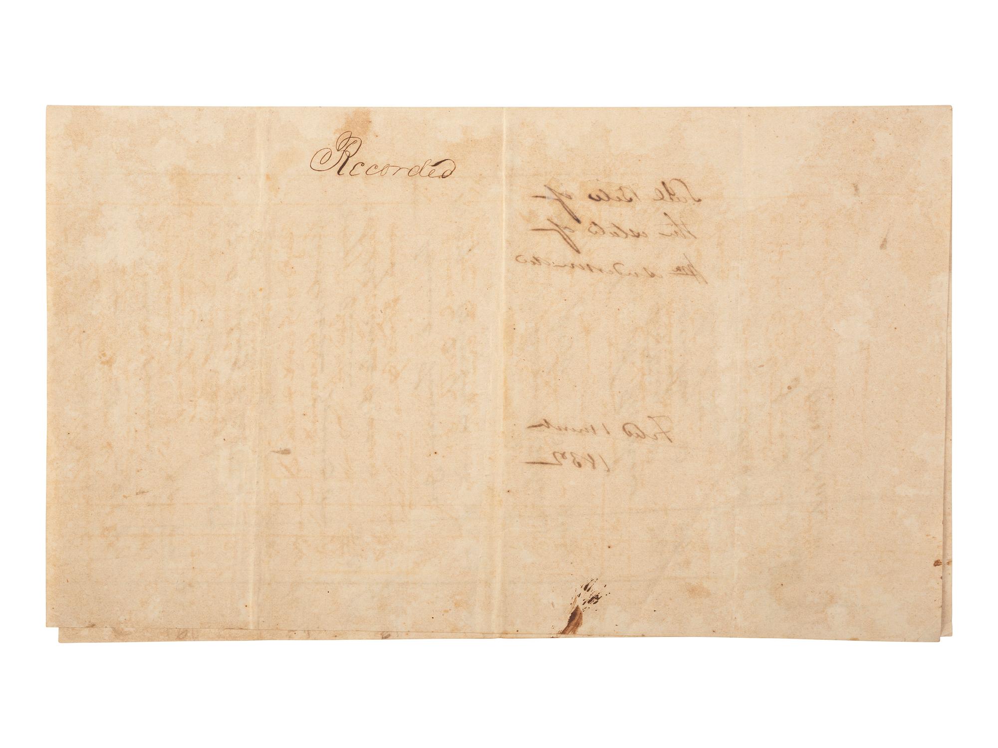 [ENSLAVEMENT & ABOLITION]. Manuscript sale bill from the estate of William Anderson listing six enslaved persons, including male subject named "Anytime." N.p., possibly Virginia, March 1832.