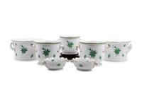 Seven Herend Painted and Parcel Gilt Porcelain Table Articles