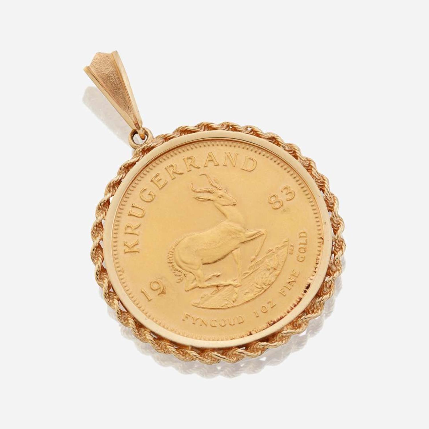 A gold coin pendant