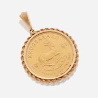 A gold coin pendant