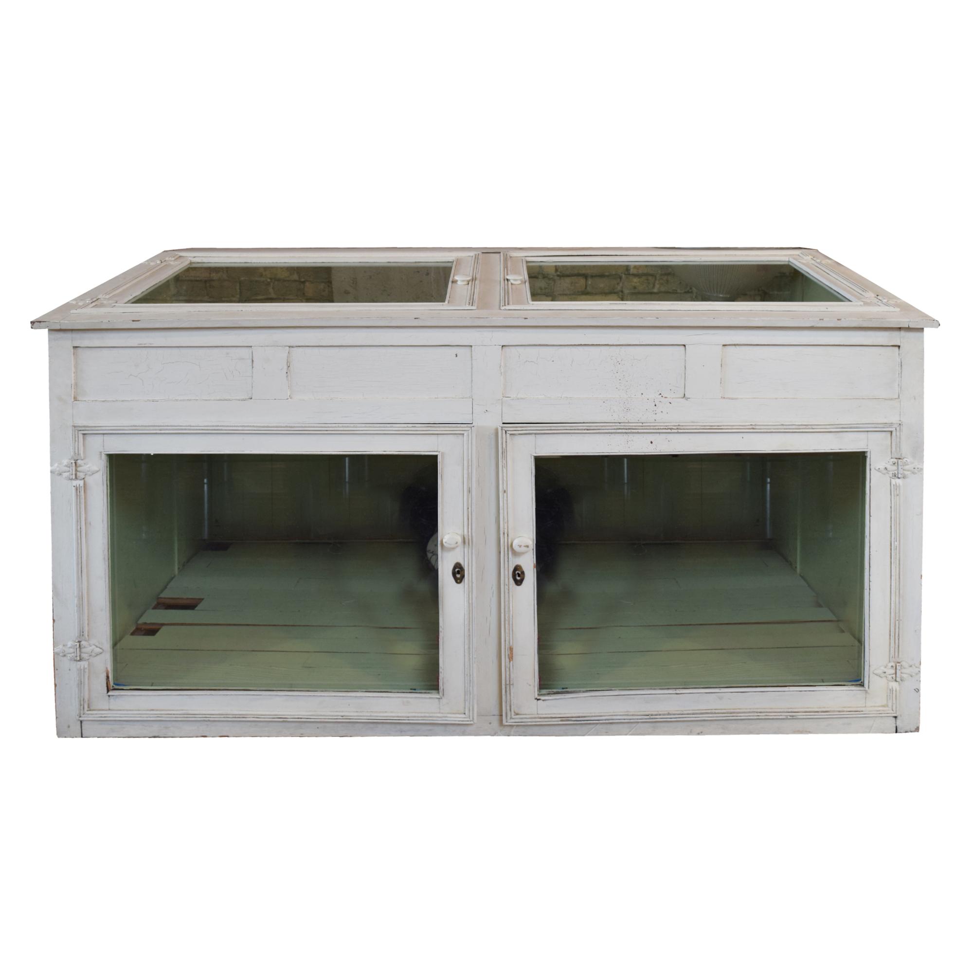A Wood and Glass Display Cabinet 27.5" W x 27.5" D x 13.5" H — United States, Early 20th Century