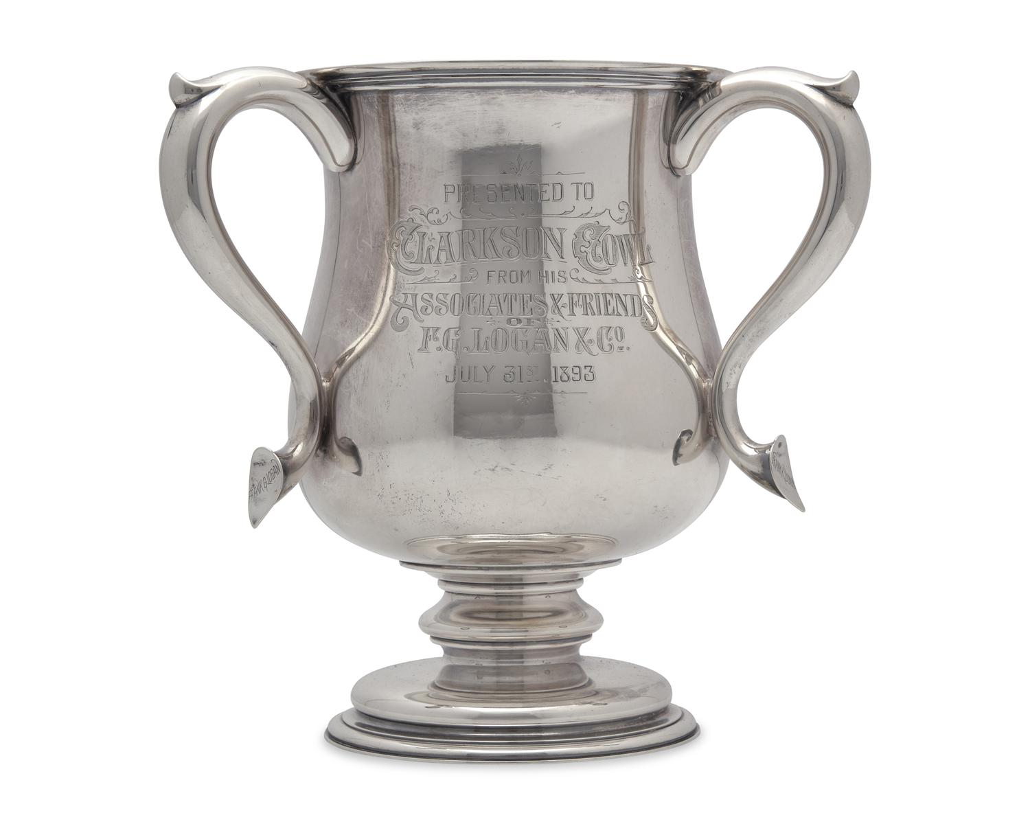 A Three-Handled Sterling Silver Presentation Cup