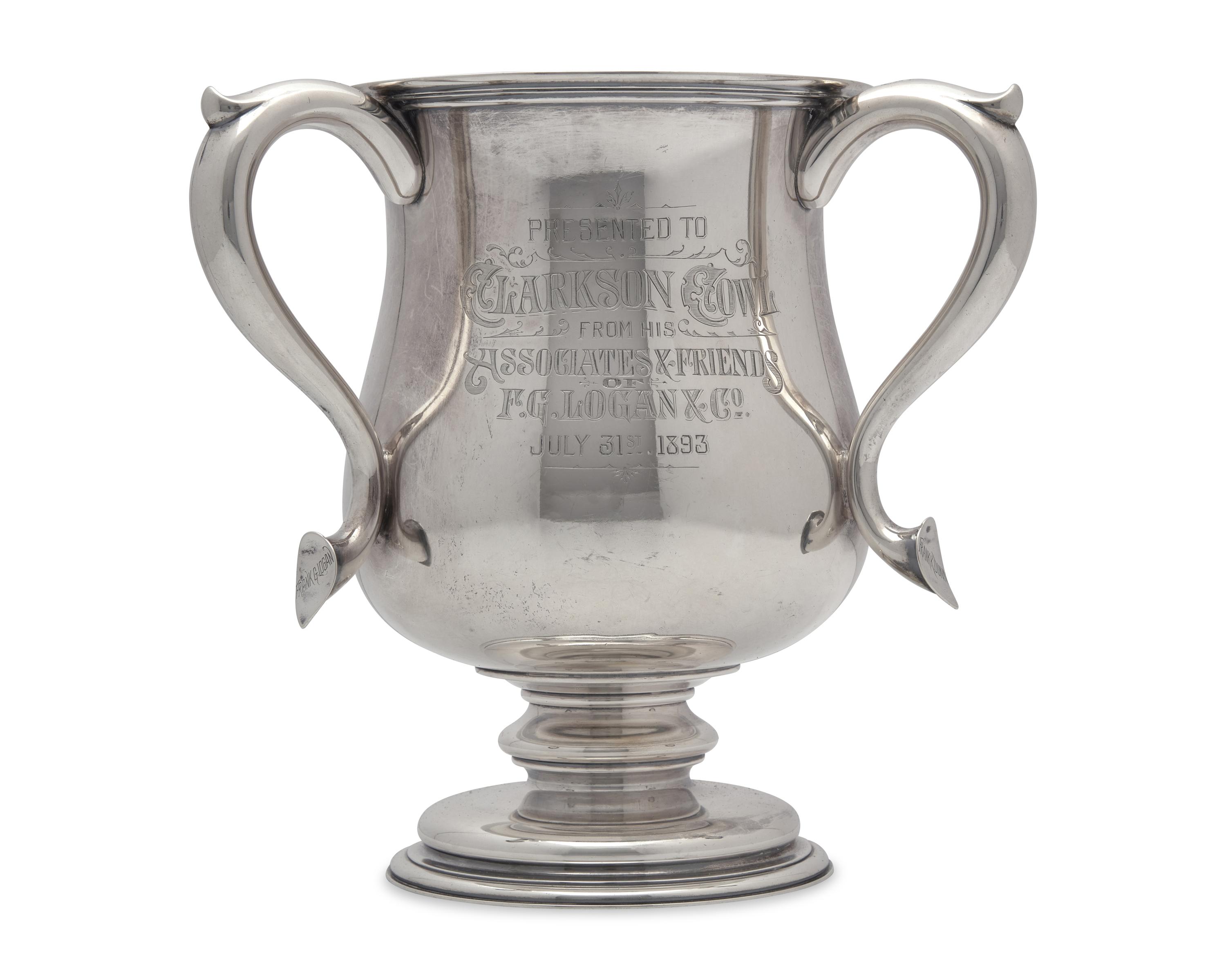 A Three-Handled Sterling Silver Presentation Cup