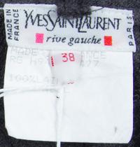 A Pair of Yves Saint Laurent Grey Wool Pleated Pants, Size 38.