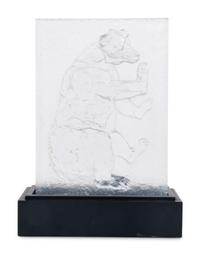 A Bernard Augst for Baccarat Glass Relief Sculpture