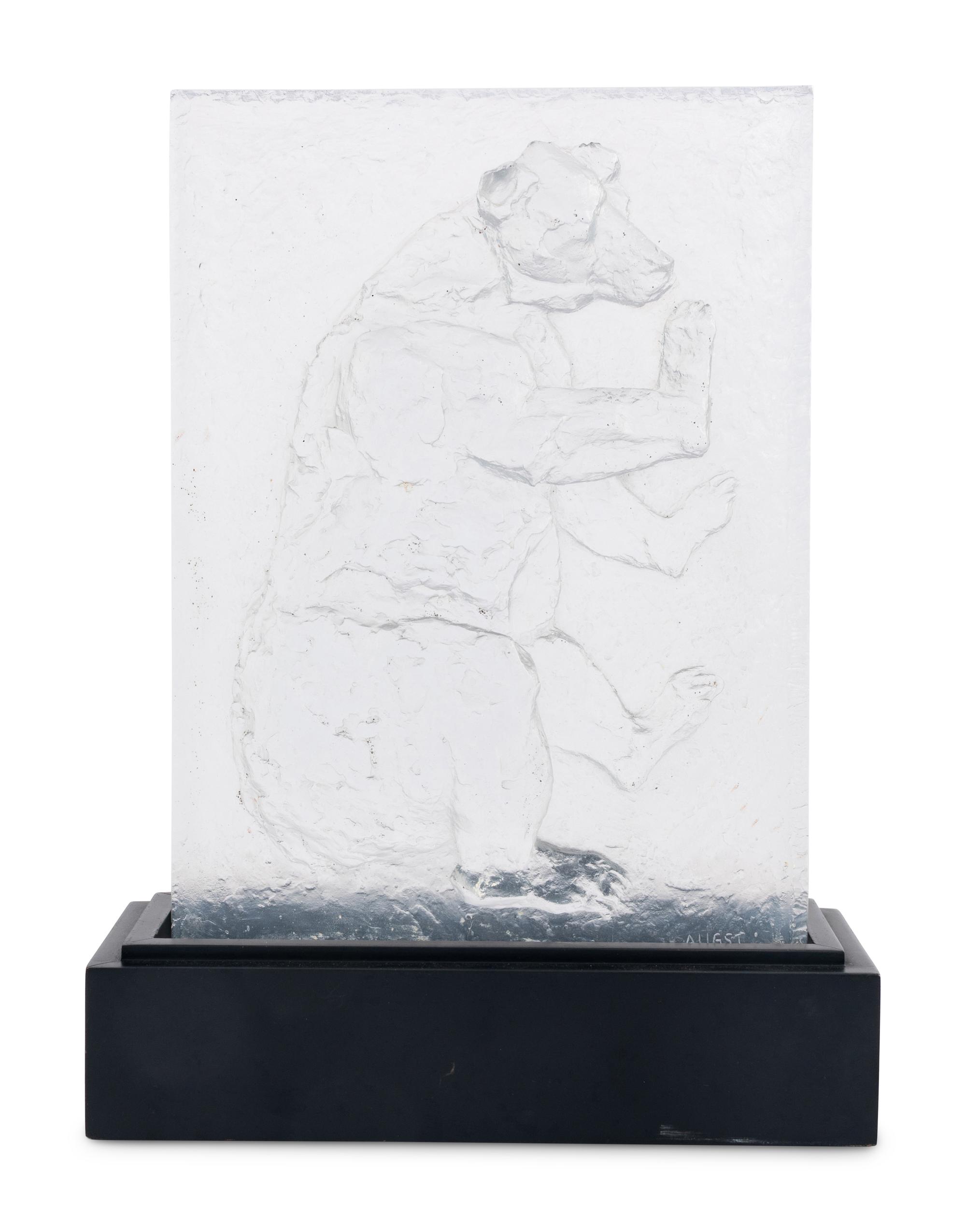 A Bernard Augst for Baccarat Glass Relief Sculpture