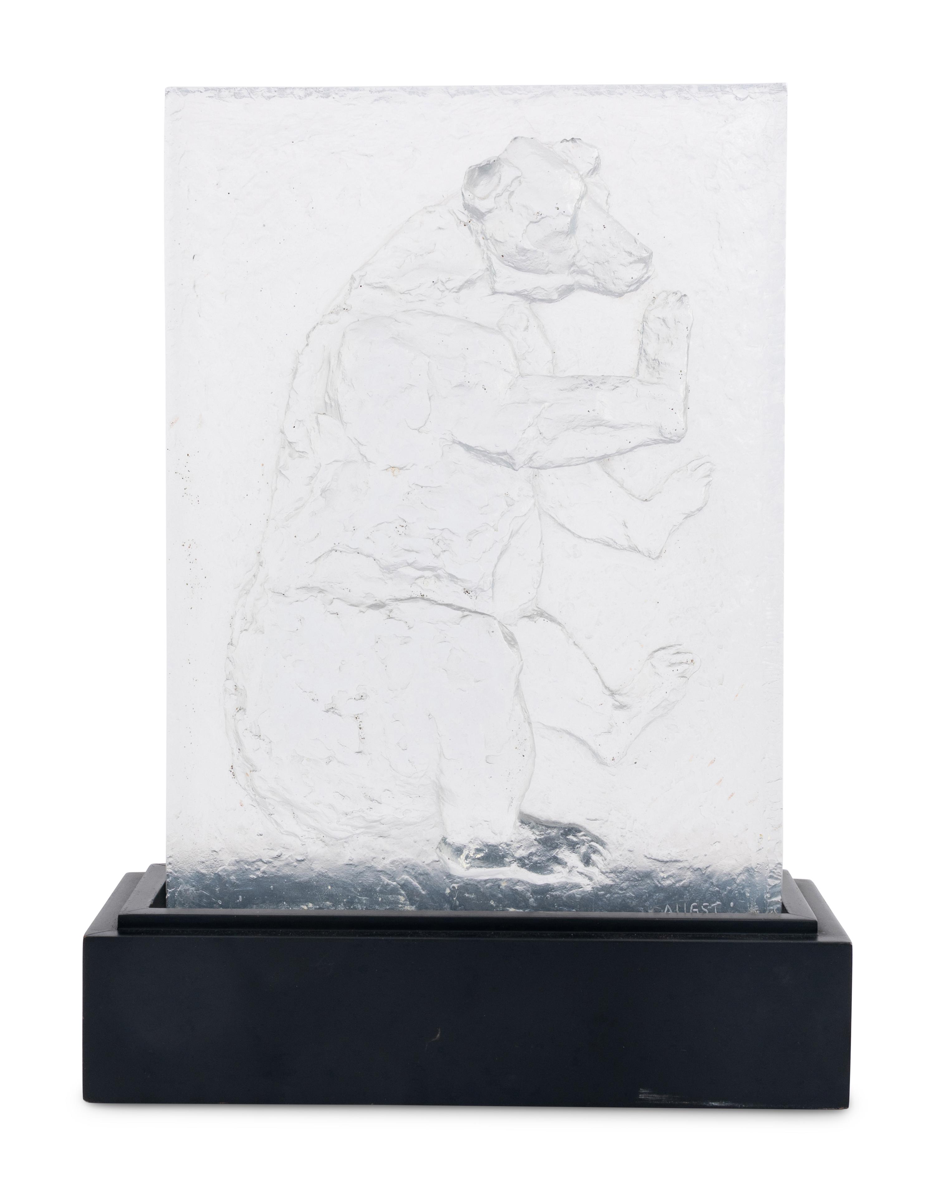 A Bernard Augst for Baccarat Glass Relief Sculpture