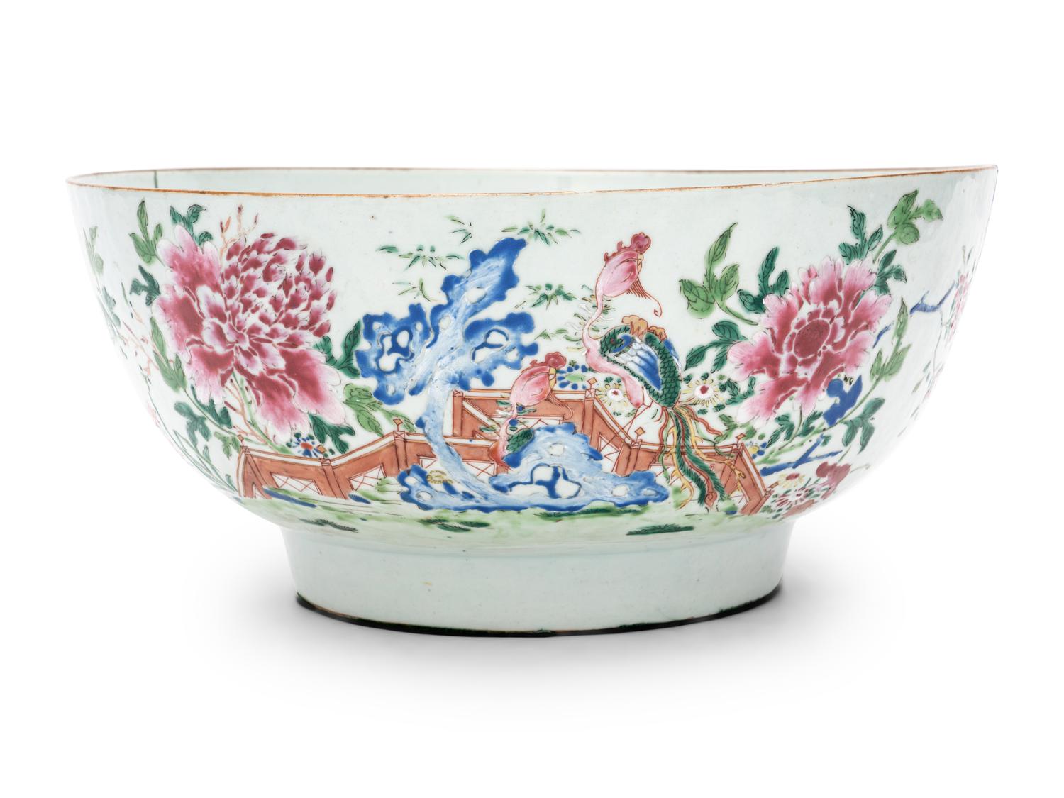 A Chinese Export Porcelain Punch Bowl