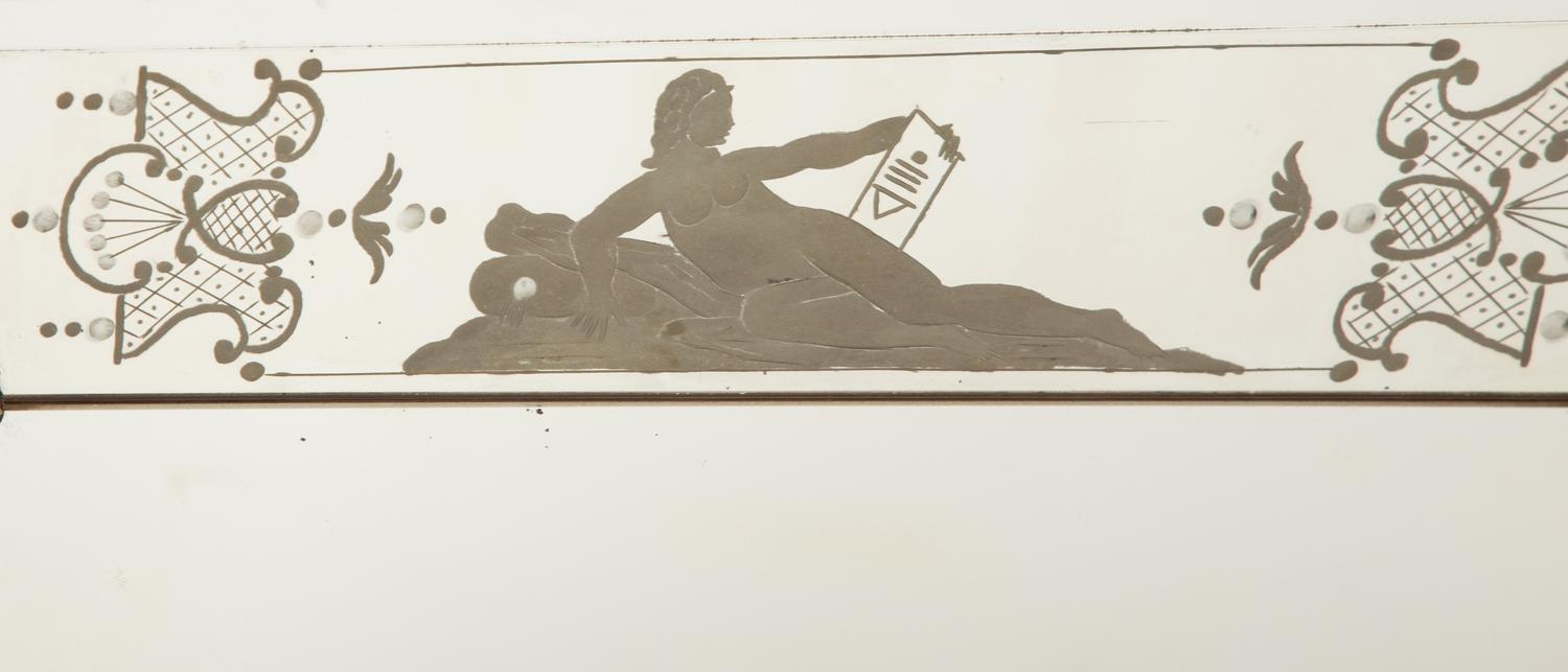 A Neoclassical Style Etched Glass Mirror