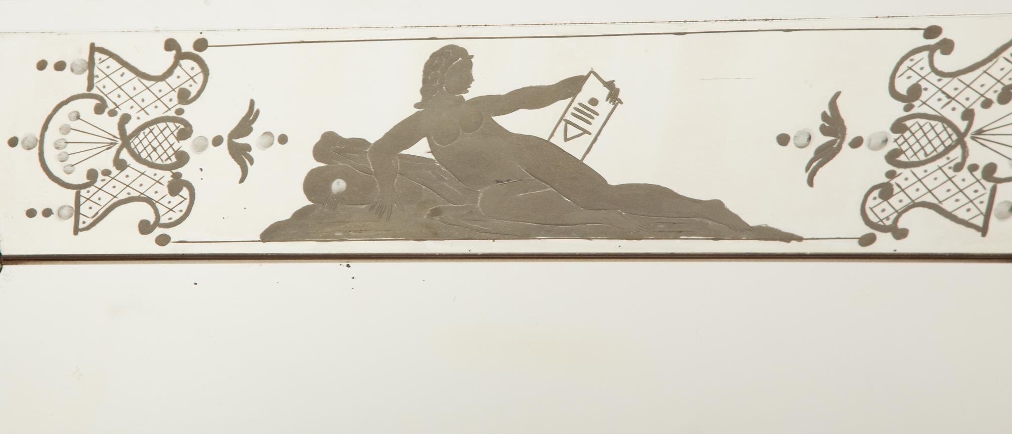 A Neoclassical Style Etched Glass Mirror