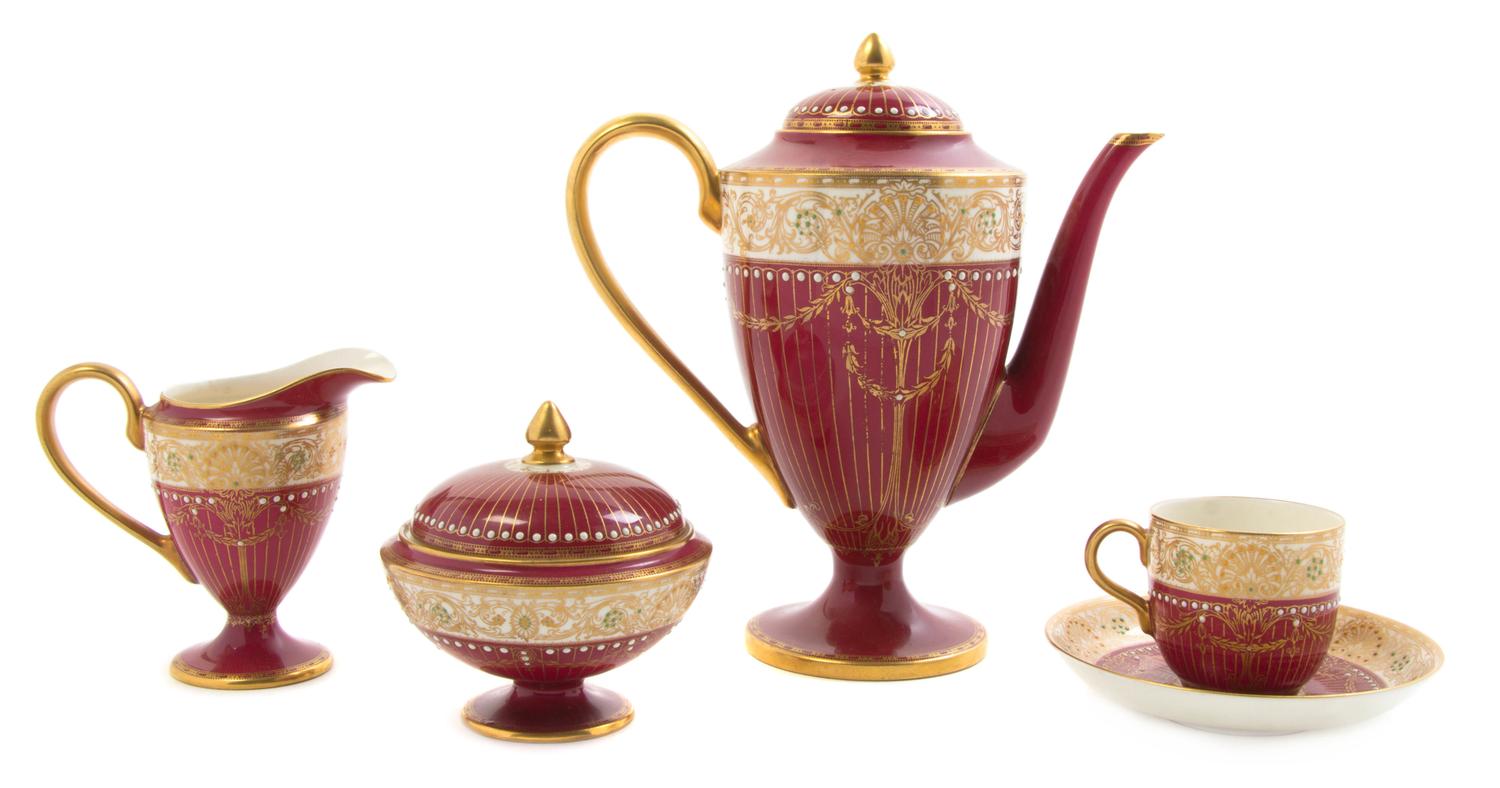 A Royal Worcester Porcelain Tea Service for Four, EARLY 20TH CENTURY, Height of teapot 7 3/4 inches. — EARLY 20TH CENTURY,