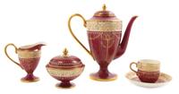 A Royal Worcester Porcelain Tea Service for Four, EARLY 20TH CENTURY, Height of teapot 7 3/4 inches. — EARLY 20TH CENTURY,