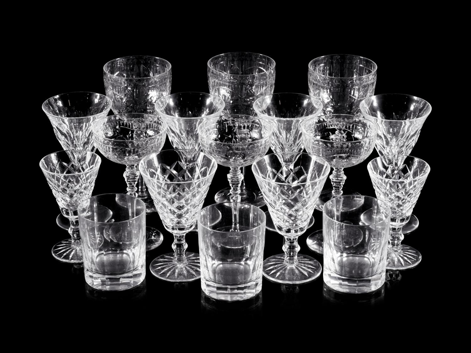 A Group of Cut-Glass Stemware Articles