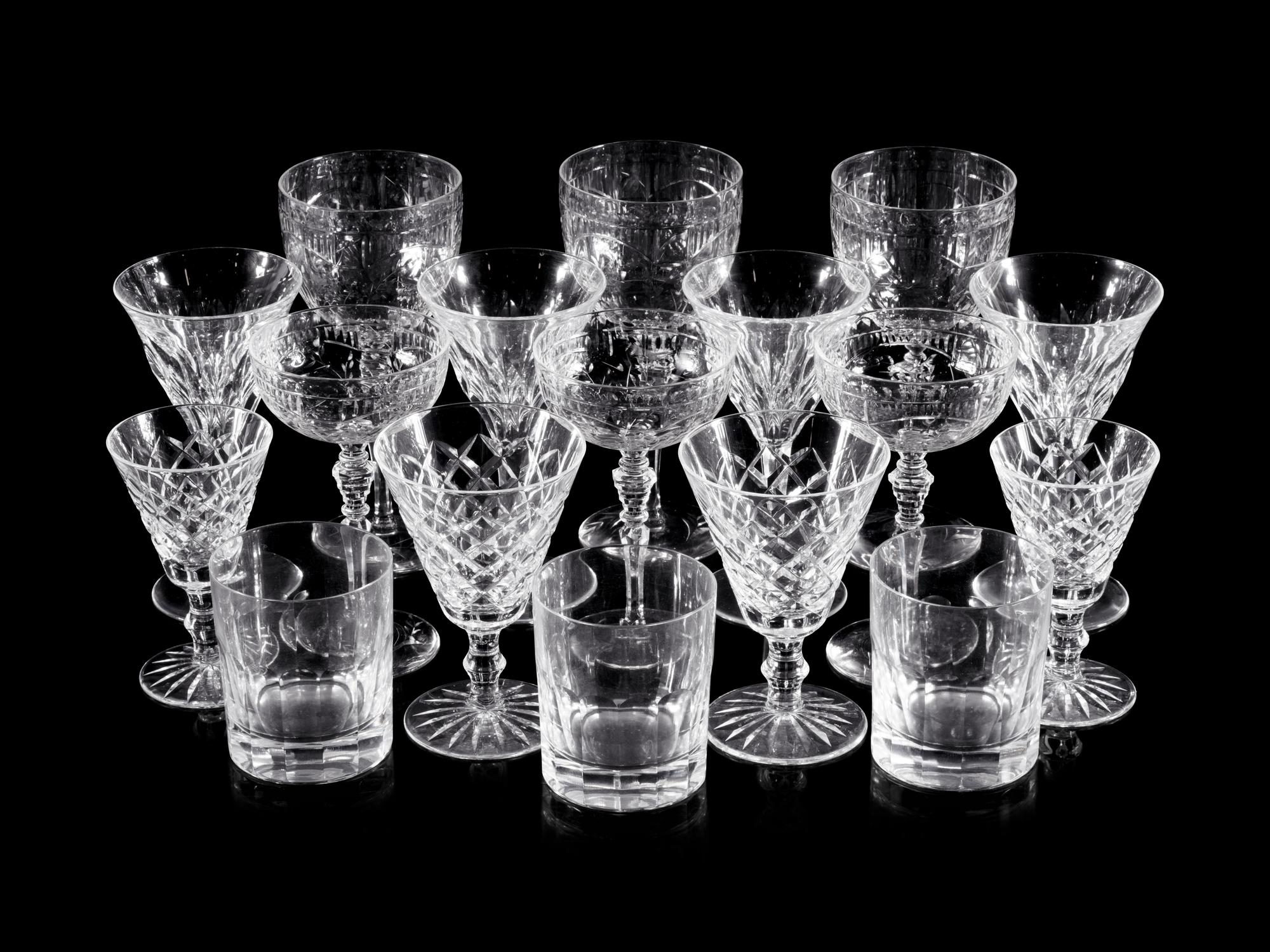 A Group of Cut-Glass Stemware Articles