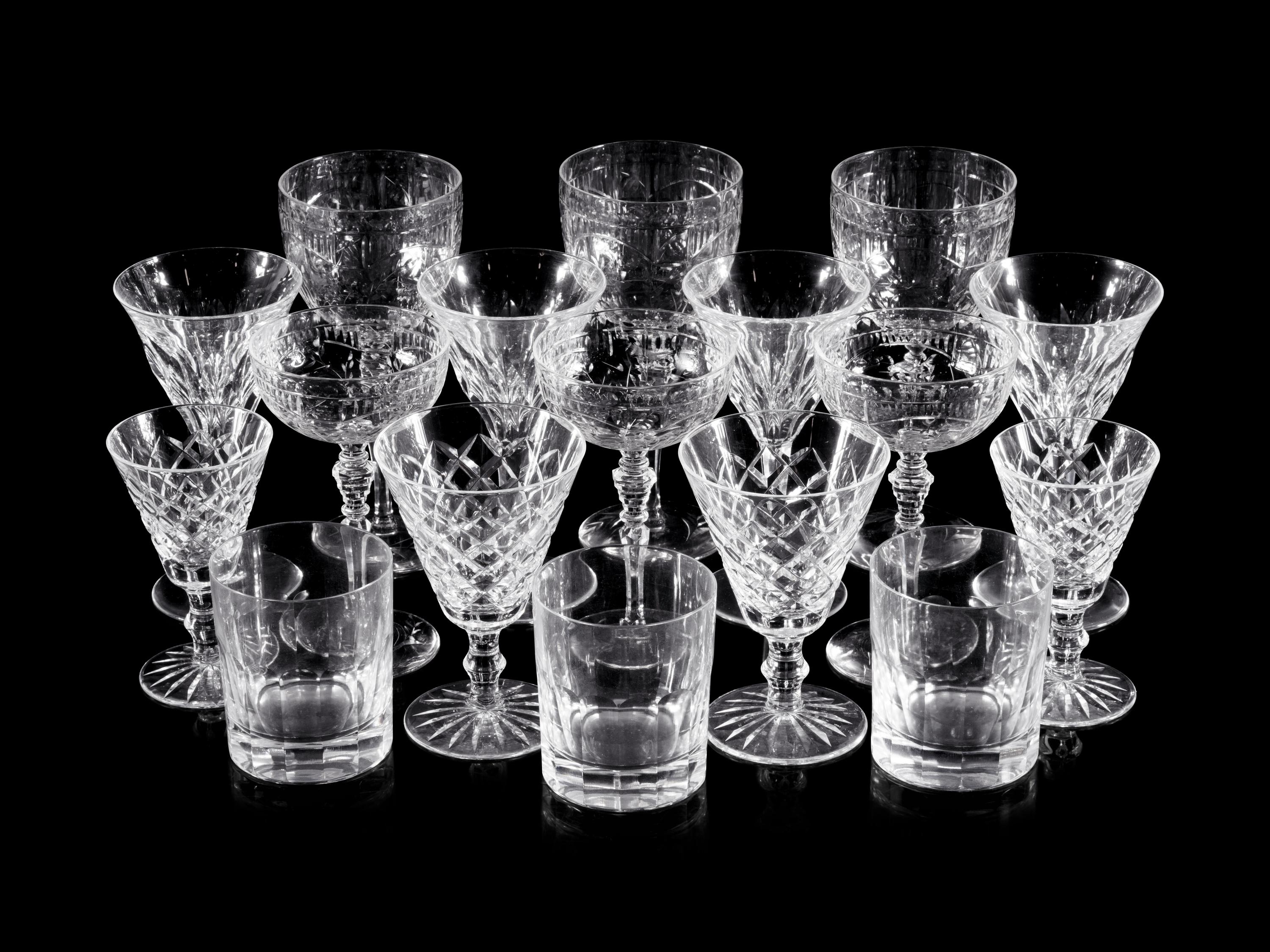 A Group of Cut-Glass Stemware Articles
