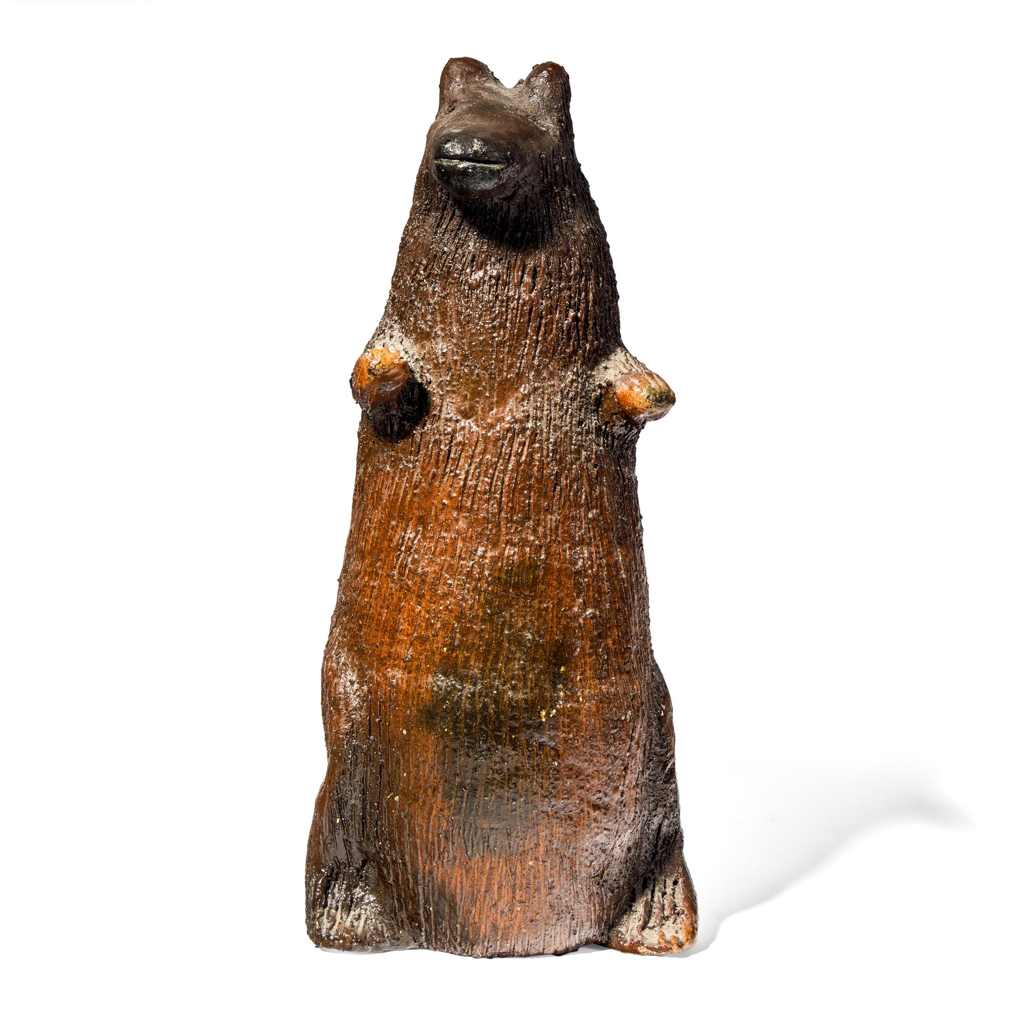 Louise Goodman (b. 1937), A Fired Clay Work with P iñon Pitch : Bear Bank
